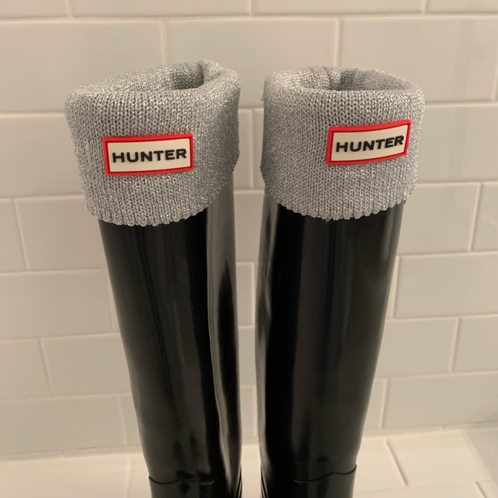 ⭐️Hunter Womens Silver Grey Glitter Cuff Socks⭐️